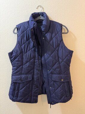 Navy Quilted Puffer Vest Size M